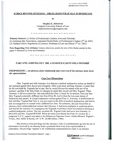 Ethics beyond intuition: Obligations that may surprise you: Sorting out attorney-client relationship