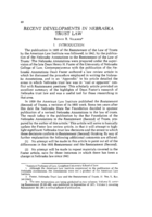 Recent developments in Nebraska trust law