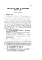 Latest look in Nebraska trust law