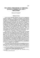 Appeal procedure in Nebraska: Pitfalls, perspective and a prognosis