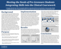 Meeting the Needs of Pre-Licensure Nursing Students Integrating Skills into the Clinical Coursework (poster 14)