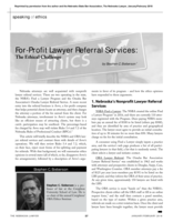 For-profit lawyer referral services: The ethics challenge