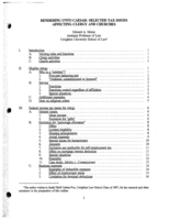 Rendering unto Caesar: Selected tax issues affecting clergy and churches