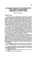 Attorney liability to nonclients: The need to re-examine Nebraska's privity rule