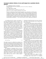 Increased radiative lifetime of rare earth-doped zinc oxyhalide tellurite glasses