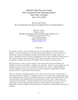 Death and taxes: A survey of income tax issues for decedents and their families