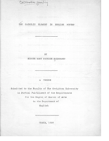 The Catholic Element in English Poetry