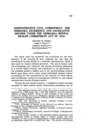 Administrative civil commitment: The Nebraska experience and legislative reform under the Nebraska Mental health Act of 1976