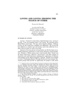 Loving and Loving: Eroding the Stance of Other