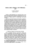Media libel: Federal and Nebraska law