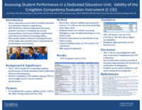 Assessing Student Performance in a Dedicated Education Unit: Validity and Reliability of the Creighton Competency Evaluation Instrument (C-CEI) (poster 6)