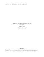 Support for the Pregnant Mother on Bed Rest