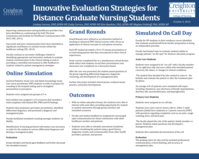 Innovative Evaluation Strategies for Distance Education Graduate Nursing Students (poster 19)