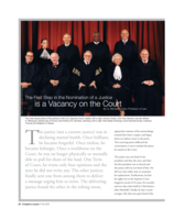 First step in the nomination of a justice is a vacancy on the court