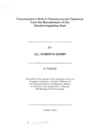Pneumolysin’s Role in Pneumococcal Clearance from the Bloodstream of the Alcohol-Ingesting Host