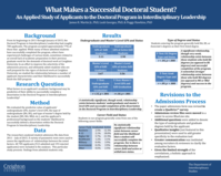 What Makes a Successful Doctoral Student? An Applied Study of Applicants to the Doctoral Program in Interdisciplinary Leadership (poster 5)