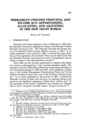 Nebraska's updated Principal and Income Act: Apportioning, allocating and adjusting in the new trust world