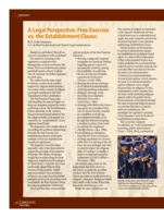 A legal perspective: Free exercise vs. the establishment clause