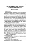 Low-income housing and the charitable exemption