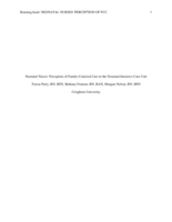 Neonatal Nurses' Peerception of FCC