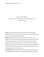 Hospital Acquired Pressure Injury (HAPI) Prevention in the Operating Room:  Intraoperative Positioning Practice