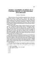 Jones v. Flowers: An essay on a unified theory of procedural due process