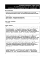 What is the effectiveness of (Ayers) Sensory Integration theory on improving occupational participation in children with a diagnosis of Autism Spectrum Disorder?