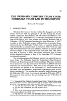Nebraska Uniform Trust Code: Nebraska trust law in transition