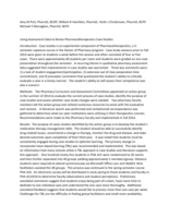 Using Assessment Data to Revise Pharmacotherapeutics Case Studies (poster 3)