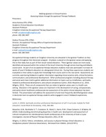 Walking Ignatian in Clinical Practice: Assessing Values through Occupational Therapy Fieldwork (poster 6)