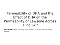 Permeability of DHA and the Effect of DHA on the Permeability of Lawsone Across a Pig Skin