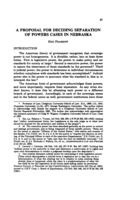 A proposal for deciding separation of powers cases in Nebraska