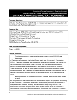 What is the effectiveness of LSVT BIG on increasing engagement in occupations for individuals with Parkinson’s Disease?