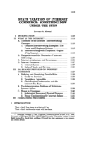 State taxation of Internet commerce: Something new under the sun?