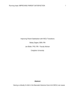 Improving Parent Satisfaction with NICU Transitions