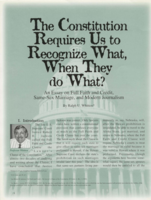 Constitution requires us to recognize what, when they do what?: An essay on full faith and credit, same-sex marriage, and modern journalism