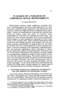 In search of a paradigm of corporate social responsibility