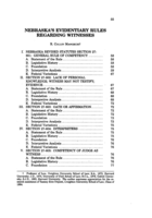 Nebraska's evidentiary rules regarding witnesses