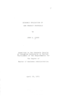 Economic Evaluation of New Product Proposals