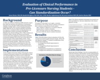 Evaluation of Clinical Performance in Pre-Licensure Nursing Students: Can Standardization Occur? (poster 2)