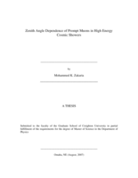 Zenith Angle Dependence of Prompt Muons in High Energy Cosmic Showers