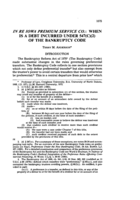 In re Iowa Premium Service Co.: When Is a debt incurred under 547(C)(2) of the Bankruptcy Code