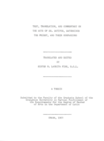 Text, Translation, and Commentary on the Acts of SS. Dativus, Saturninus the Priest, and Their Companions
