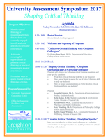 Agenda: University Assessment Symposium, November 3, 2017