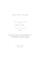 The French Influence on Willa Cather