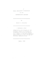 Equal Employment Opportunity in the Construction Industry