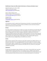 Identification of Factors that Affect Student Performance in a Pharmacy Calculations Course. (poster 17)