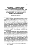 Stenburg v. Carhart: Poor interpretivist analysis, unreliable expert testimony, and the immorality of the Court's validation of partial-birth abortion legislation