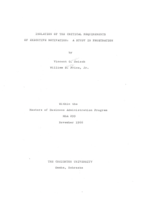 Isolation of the Critical Requirements of Executive Motivation- a Study in Frustration