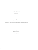 Analysis of Factors Involved in the Location of Manufacturing Firms in Rural Nebraska Since 1950